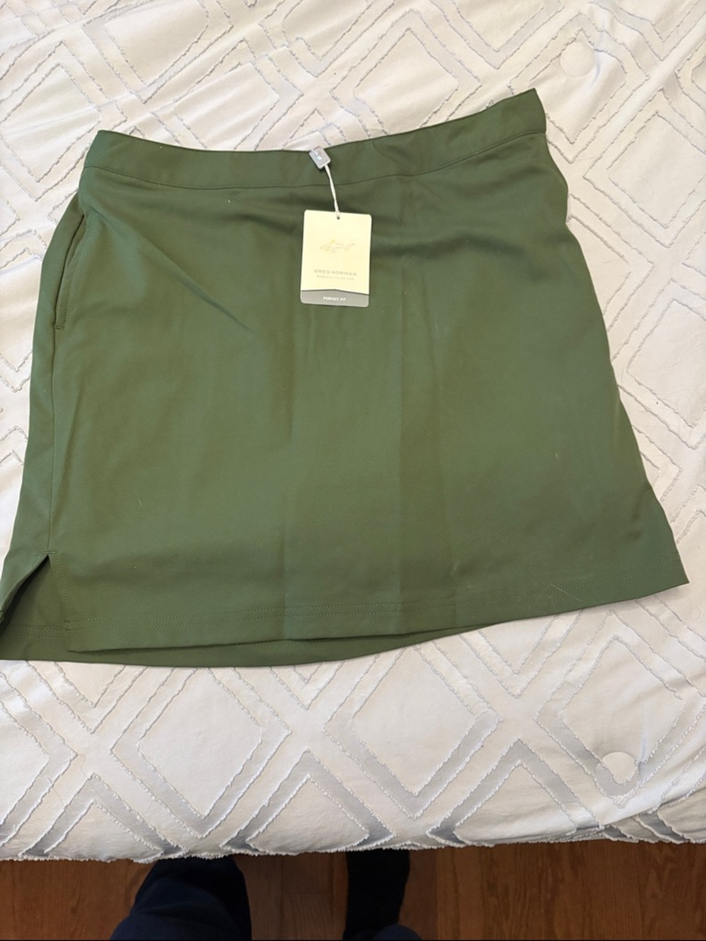 Greg Norman Collection Olive Mini Skirt with Side Slit